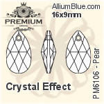 PREMIUM Princess Cut Pendant (PM6431) 9mm - Crystal Effect