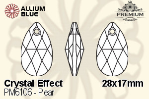 PREMIUM CRYSTAL Pear Pendant 28x17mm Crystal Bermuda Blue
