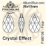 PREMIUM Pear Pendant (PM6106) 28x17mm - Clear Crystal