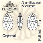 PREMIUM Pear Pendant (PM6106) 28x17mm - Crystal Effect