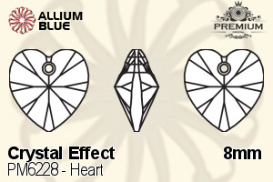 PREMIUM CRYSTAL Heart Pendant 8mm Crystal Moonlight