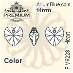 PREMIUM Heart Pendant (PM6228) 14mm - Crystal Effect