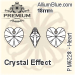 プレミアム Heart ペンダント (PM6228) 18mm - クリスタル エフェクト