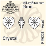 PREMIUM Heart Pendant (PM6228) 14mm - Clear Crystal