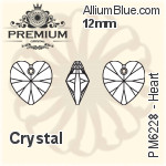 PREMIUM Heart Pendant (PM6228) 12mm - Clear Crystal