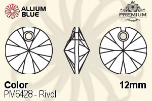 PREMIUM CRYSTAL Rivoli Pendant 12mm Light Rose