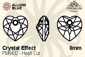 PREMIUM CRYSTAL Heart Cut Pendant 8mm Crystal Vitrail Light