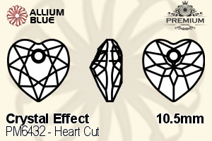 PREMIUM CRYSTAL Heart Cut Pendant 10.5mm Crystal Bermuda Blue