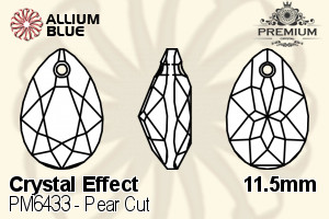 PREMIUM CRYSTAL Pear Cut Pendant 11.5mm Crystal Metallic Sunshine