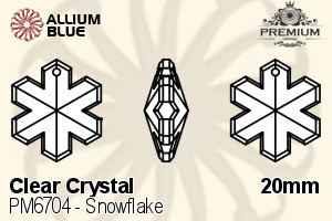 PREMIUM CRYSTAL Snowflake Pendant 20mm Crystal