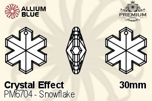 PREMIUM CRYSTAL Snowflake Pendant 30mm Crystal Golden Shadow