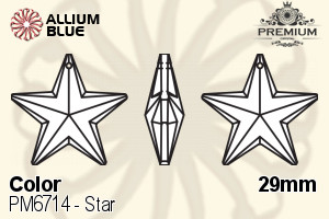 PREMIUM CRYSTAL Star Pendant 29mm Light Blue