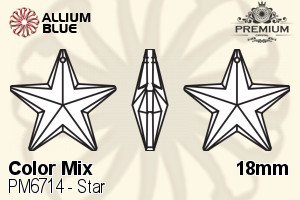 PREMIUM CRYSTAL Star Pendant 18mm Mixed Color