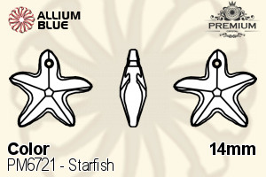 PREMIUM CRYSTAL Starfish Pendant 14mm Sapphire