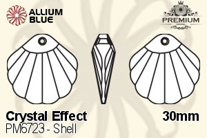 プレミアム Shell ペンダント (PM6723) 30mm - クリスタル エフェクト - ウインドウを閉じる