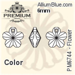 PREMIUM Flower Pendant (PM6744) 6mm - Color