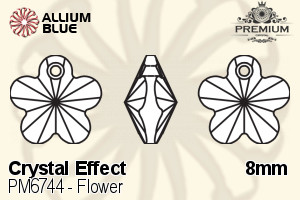 PREMIUM CRYSTAL Flower Pendant 8mm Crystal Vitrail Rose