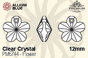 PREMIUM Flower Pendant (PM6744) 12mm - Clear Crystal - 關閉視窗 >> 可點擊圖片