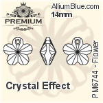 PREMIUM Flower Pendant (PM6744) 14mm - Clear Crystal