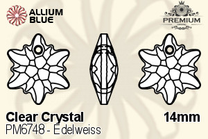 PREMIUM Edelweiss Pendant (PM6748) 14mm - Clear Crystal - 關閉視窗 >> 可點擊圖片