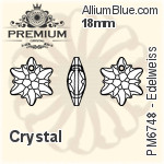 PREMIUM Edelweiss Pendant (PM6748) 18mm - Clear Crystal