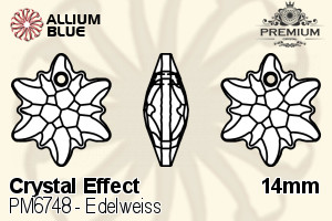 PREMIUM Edelweiss Pendant (PM6748) 14mm - Crystal Effect - 關閉視窗 >> 可點擊圖片