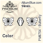 プレミアム Butterfly ペンダント (PM6754) 14mm - クリスタル