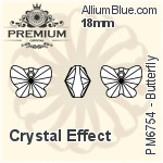 PREMIUM Butterfly Pendant (PM6754) 18mm - Crystal Effect