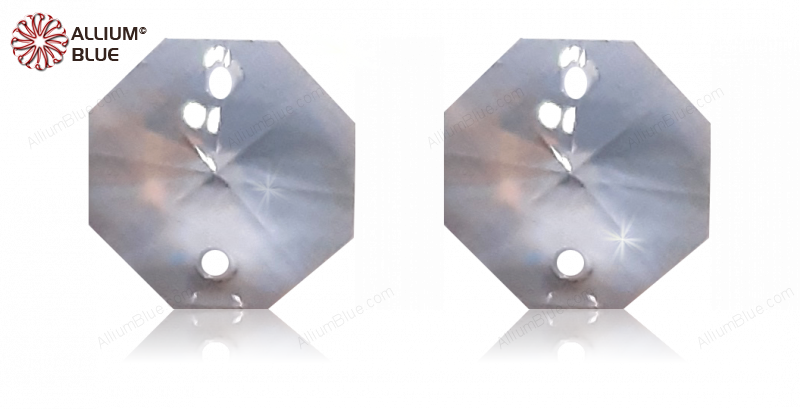 PREMIUM CRYSTAL Octagon 2-Hole Pendant 14mm Crystal Light Grey