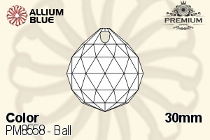 PREMIUM CRYSTAL Ball Pendant 30mm Black Diamond