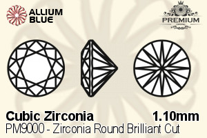 PREMIUM CRYSTAL Zirconia Round Brilliant Cut 1.1mm Zirconia Orange