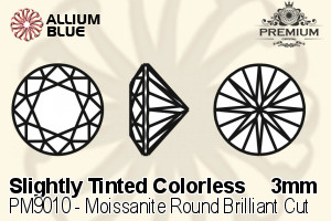 PREMIUM Moissanite Round Brilliant Cut (PM9010) 3mm - Slightly Tinted Colorless