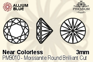 PREMIUM CRYSTAL Moissanite Round Brilliant Cut 3mm White Moissanite
