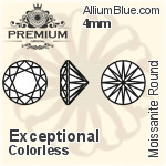 PREMIUM Moissanite Round Brilliant Cut (PM9010) 4.5mm - Rare Colorless