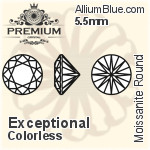 PREMIUM Moissanite Round Brilliant Cut (PM9010) 5.5mm - Exceptional Colorless