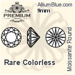 プレミアム Moissanite ラウンド Brilliant カット (PM9010) 9mm - Rare カラーless
