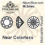 プレミアム Moissanite ラウンド Brilliant カット (PM9010) 10.5mm - Near カラーless