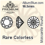 プレミアム Moissanite ラウンド Brilliant カット (PM9010) 10.5mm - Rare カラーless
