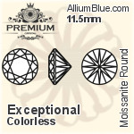 PREMIUM Moissanite Round Brilliant Cut (PM9010) 11.5mm - Exceptional Colorless