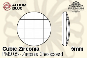プレミアム Zirconia Chessboard (PM9035) 5mm - キュービックジルコニア