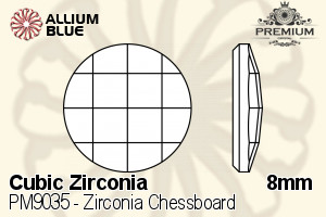 プレミアム Zirconia Chessboard (PM9035) 8mm - キュービックジルコニア