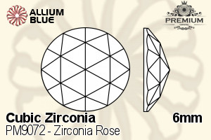 プレミアム Zirconia Rose (PM9072) 6mm - キュービックジルコニア - ウインドウを閉じる