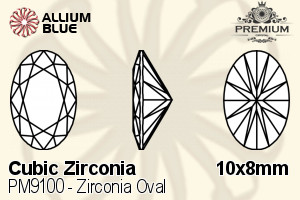 PREMIUM CRYSTAL Zirconia Oval 10x8mm Zirconia White
