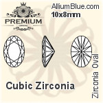 PREMIUM Zirconia Oval (PM9100) 8x6mm - Cubic Zirconia