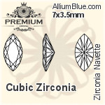 プレミアム Zirconia Navette (PM9200) 18x9mm - キュービックジルコニア