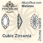 プレミアム Zirconia Navette (PM9200) 14x7mm - キュービックジルコニア