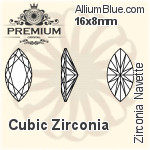 プレミアム Zirconia Navette (PM9200) 8x4mm - キュービックジルコニア