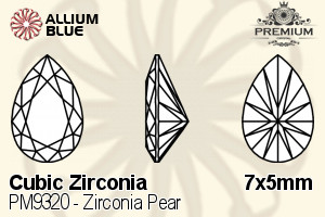 PREMIUM CRYSTAL Zirconia Pear 7x5mm Zirconia Tanzanite