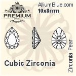 プレミアム Zirconia Pear (PM9320) 11x9mm - キュービックジルコニア
