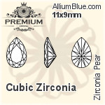 プレミアム Zirconia Pear (PM9320) 14x10mm - キュービックジルコニア
